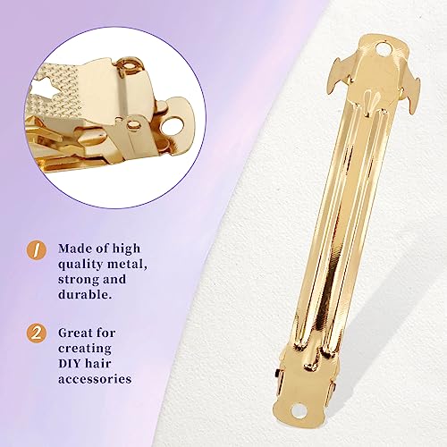 Cinaci Pack de 20 Pinzas para el cabello de metal dorado de 8 cm miniatura 4