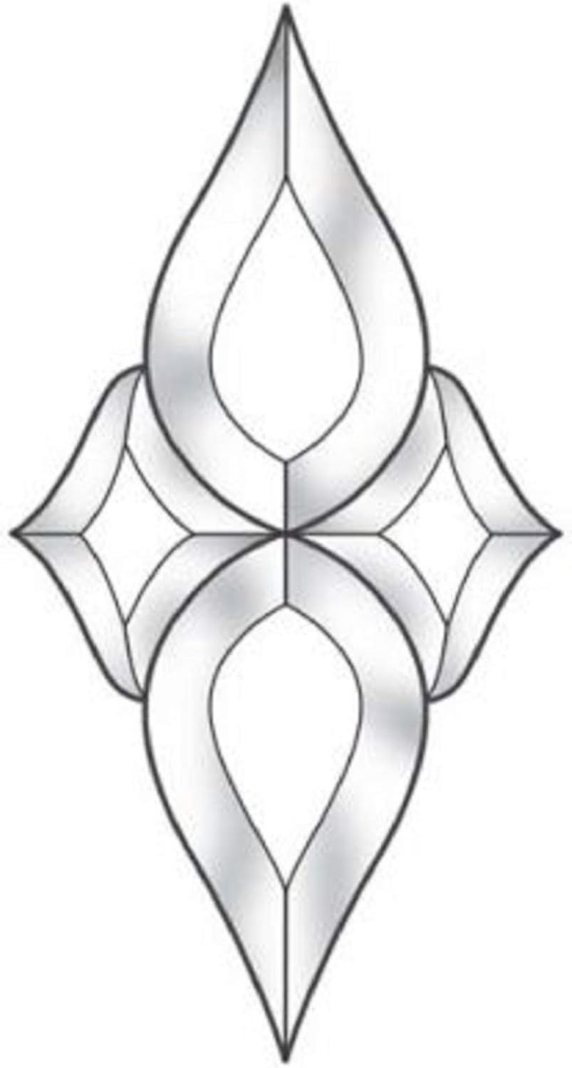 Stained Glass Supplies - 5" x 9-1/2" Clear Glass Bevel Cluster EC620