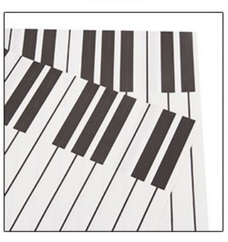 Image of Oasis Cellophane Sheets For Multipurpose Gift-Hamper Packaging 58x58cm, 20 Sheets, 50 Microns Flower Wrapping White & Black Piano Key Print Sheet