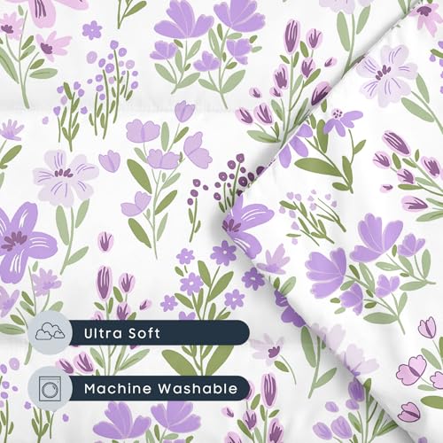 Image of Wake In Cloud - Cot Nap Mat with Pillow and Blanket, for Toddler Kids Girls Ages 3 Plus in Daycare Kindergarten Preschool with Elastic Corner Straps, Floral Botanical Flowers