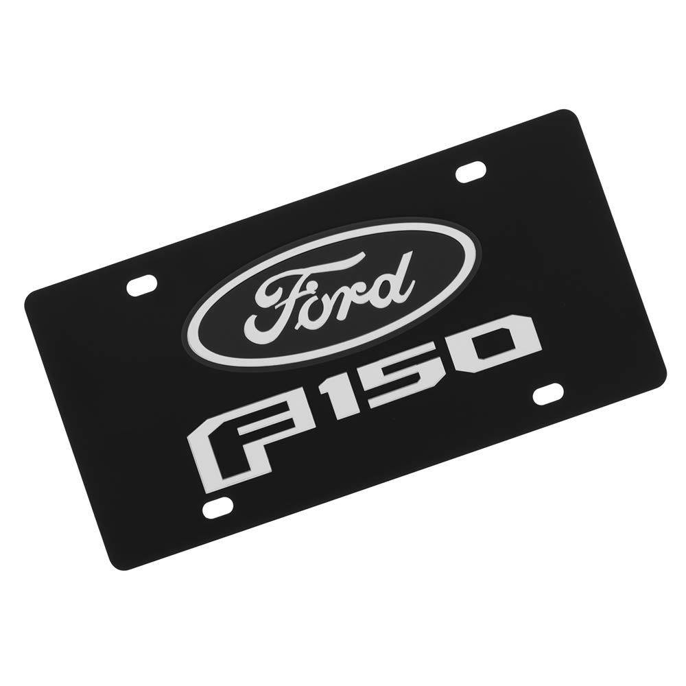 Eurosport Daytona- Compatible with 2015-2020 Ford F-150 Carbon Steel License Plate