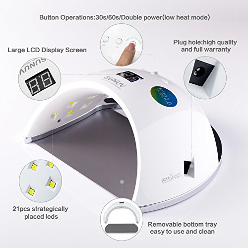 Sunuv Uv Led Nail Lamp, 48W Nail Dryer For Gel Polish, Quick Dry Gel Nail Light With 3 Timers, Automatic Sensor, Lcd Display, Sun6 #TOP2