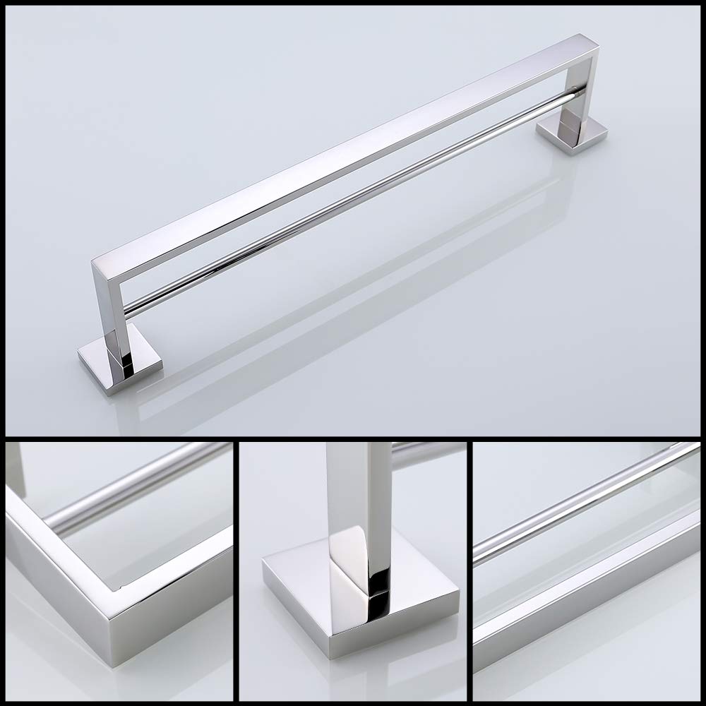Turs SUS 304 Edelstahl-Handtuch-Rail-Bad-Regal mit Doppel-Stange-Handtuch-Rack Wandhalterung, polierte Oberfläche
