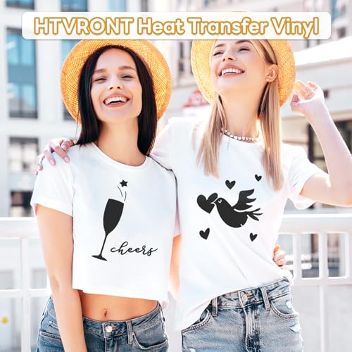Image of HTVRONT Black Heat Transfer Vinyl - 12 inch x 45FT Black HTV Vinyl