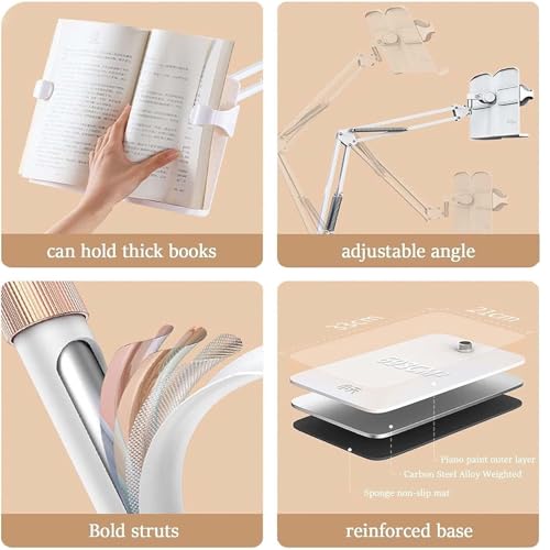 Estantería de lectura manos libres con soporte de metal estable para comodidad visual 3