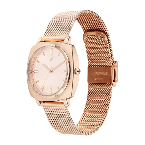 Image of Fastrack Stunners X Quartz Analog with Rose Gold Dial Rose Gold Stainless Steel Strap Watch for Girls - 68043WM06