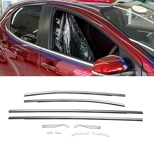 ヤリス YARIS KSP210 MXPA1# MXPH1# 年式:2020年2月?サイド ウィンドウトリム ウィンドートリム ウェザーストリップモール ウィンドウガーニッシュ ドアモール ステンレス製 アンダードアウインドーモール メッキモール ガーニッ