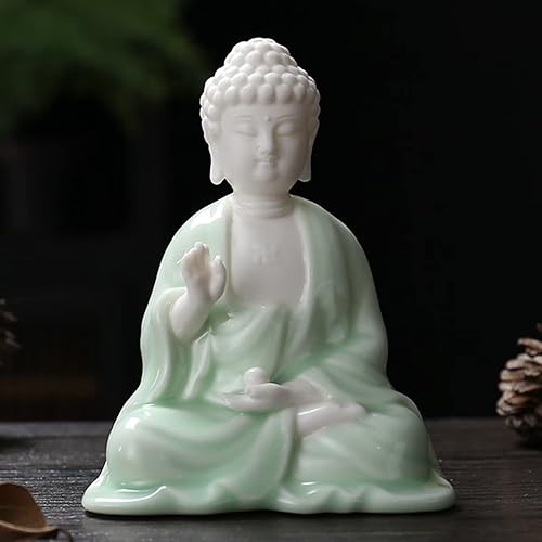 Miniatura 4 de Estatua de Buda de cerámica Estatua de Buda Buda,Estatuas de Buda para decoración del hogar,Decoración Zen del estatuto de Buda,Decoración de Buda