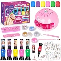 Kids Nail Polish Sets, Gifts for 6 7 8 9 10 Year Old Girl, Birthday Presents Girls Toys Age 5-12, Peel Off Nails Varnish Set Kids With Nail Dryer