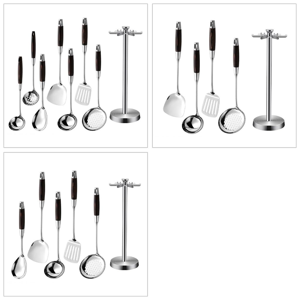 Praktisches Edelstahl-Küchen-Set, Skimmer, Schöpflöffel, Pfannenwender, Pfannenwender zum Kochen
