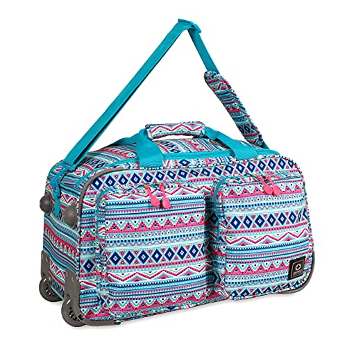 J World New York Duane Wheeled Duffel Bag, Mint Tribal, One Size