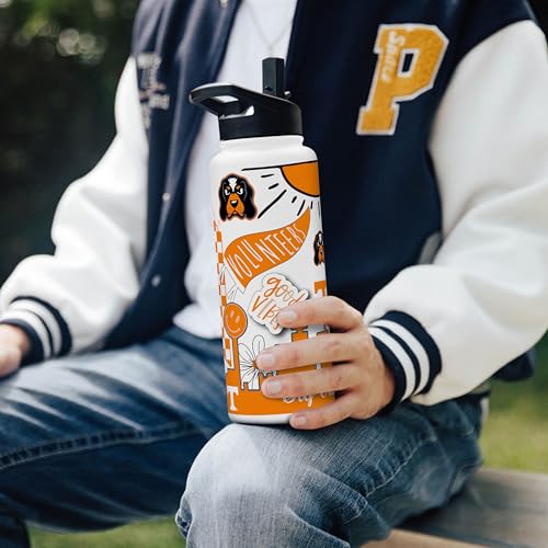 Image of Logo Brands NCAA Native 34 oz Quencher Water Bottle - | Local Icons Design | Double-Wall Insulated| Leak-Proof Lid & Built-In Straw