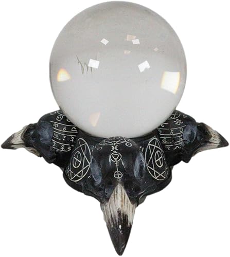 Miniatura 4 de Ebros Gift Wicca Adivinador psíquico Cuervo cuervo Calaveras Geometría Sagrada Cristal Gazing Ball Figurine Brujería Brujas Divinidad Wicca