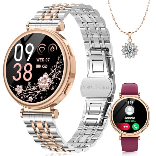 Sanorum Orologio da Polso Donna Smartwatch, Collana Acciaio, 1.27" Orologio