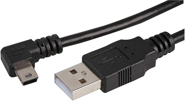 Pro Signal PSG91618 USB A Plug to Right Angle USB Mini B Lead, 1 m, Black