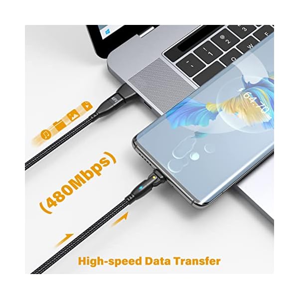 AUFU 5 Stück USB C Kabel 60W 3.1A USB Typ C Ladekabel Schnellladung 180° Rotation für Samsung Galaxy S22 Ultra S21 S20… – Bild 7