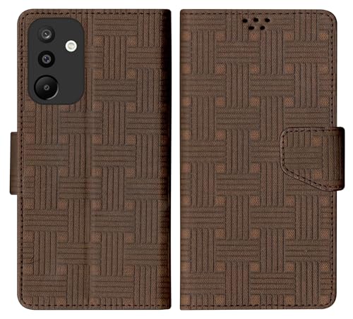 Image of SBMS Faux Leather Flip Cover for Samsung Galaxy M36 5G / Samsung Galaxy F36 5G Back Cover Case with Magnatic Closure | Inbuilt Stand | Card & Money Pocket (Mat Brown)