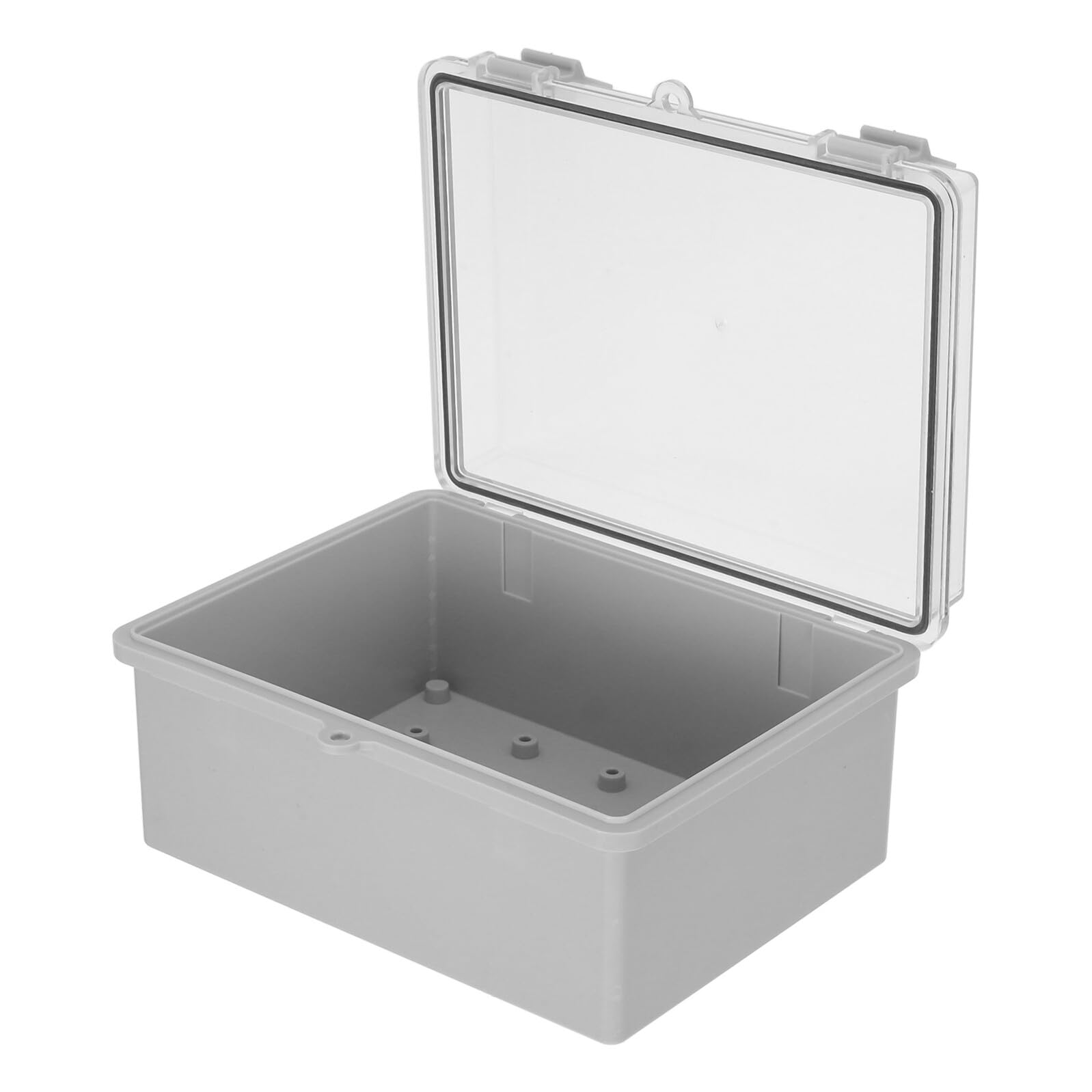 Scatola di Giunzione Elettrica Stagna in Plastico 220x170x110 | Cassetta Derivazione per Esterno, Coperchio a Cerniera, Piastre di Montaggio Incluse, Design Industriale