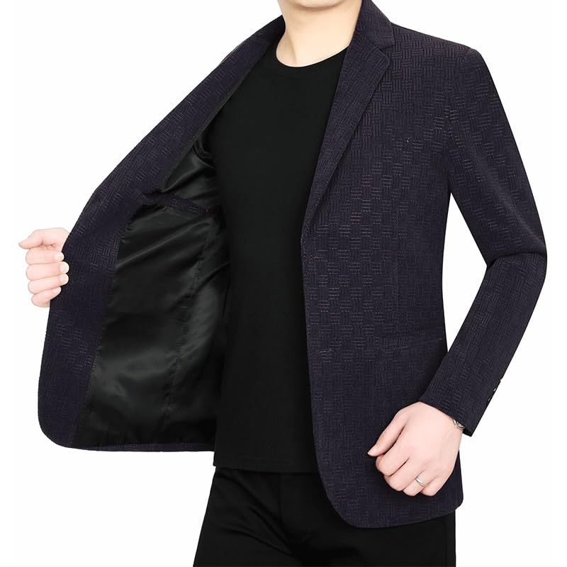 Mens Purple Tweed Blazers Sport Coats Lightweight Notch Lapel Two Button Jacket for Daily Party Business2