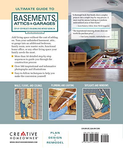 Ultimate Guide to Basements, Attics & Garages, 3rd Revised Edition: Step-by-Step Projects for Adding Space without Adding on (Creative Homeowner) Plan | Design | Remodel; 580 Photos & Illustrations - Image 2