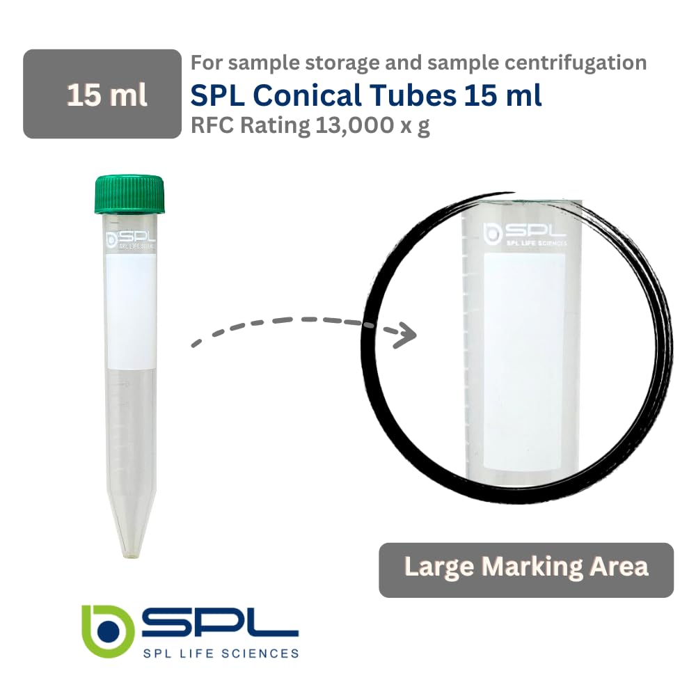 SPL 15 ml cónico tubos de centrífuga esterilizados con PP estante, (Rack de 25) no – pirogénicas, Non – citotóxico, dnase/Rnase – libre, ADN humano – libre