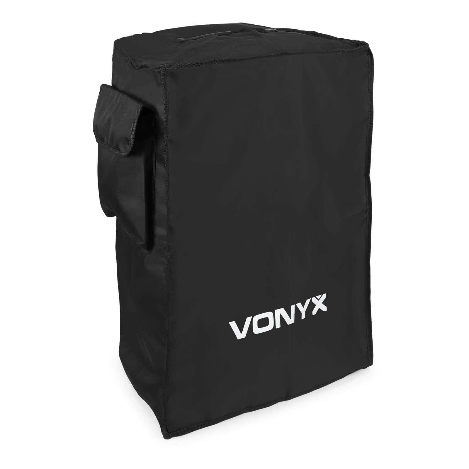 Vonyx SC15 Funda anti polvo para altavoz de 15 pulgadas, protector contra el polvo 425 x 220 x 640 mm, incluye bolsillo lateral para accesorios, ideal para Vonyx AP y SPJ series, color Negro