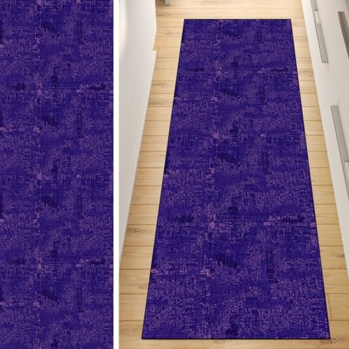 Alfombra abstracta para pasillo de cocina morada moderna lavable 2