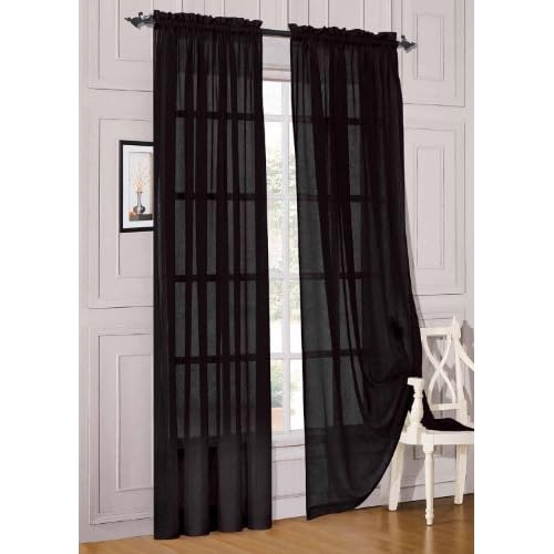 Sheer Black Curtains Amazon Com