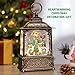 Christmas Snow Globes Lantern with Music, Winter Village Scene Snow Globes with Water Swirling Glitter Effects, USB/Battery Powered with 6-Hour Timer, Christmas Decorations Indoor