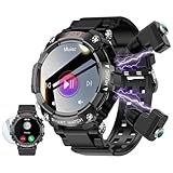 ATEVIX Smart Watch with Earbuds, 1.52' HD Screen Smartwatch for Men, Rugged Military Bluetooth Call Fitness Tracker,3 in 1 Bluetooth Watch with Local Music,Sleep Monitor,Heart Rate