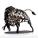 Tooarts Metal Modern Sculpture Iron Braided Cattle Home Handmade Statue Crafts