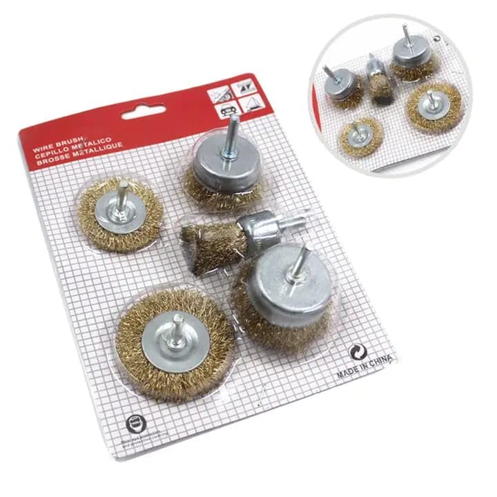 DARIMI Wire Brush Wheel Set, 5 Sizes, 1/4" Shank, Brass Coated, Golden (B0D4WCYHZK) Amazon Price History, Amazon Price Tracker