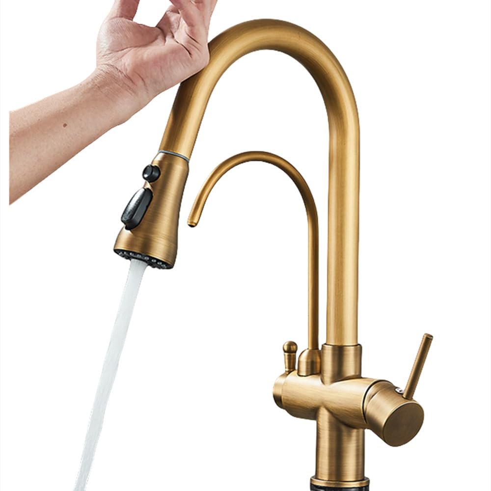 Robinet de cuisine à filtre et capteur tactile avec mitigeur eau pure et douchette