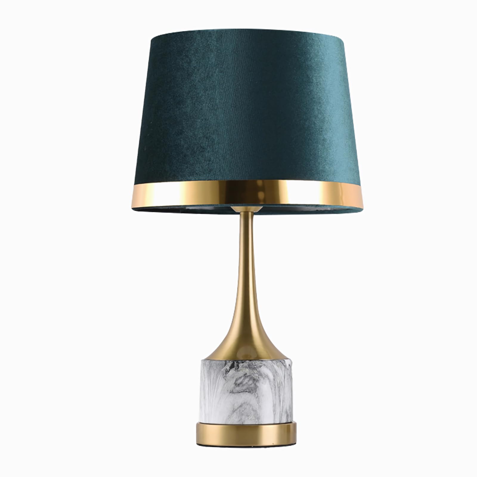 Lamp Lampada da Tavolo in Marmo Verde con Paralume in Tessuto, Lampada scrivania in Elementi di Transizione, Finitura Oro e in Finta Seta Fodera in Lamina d'oro Lampada