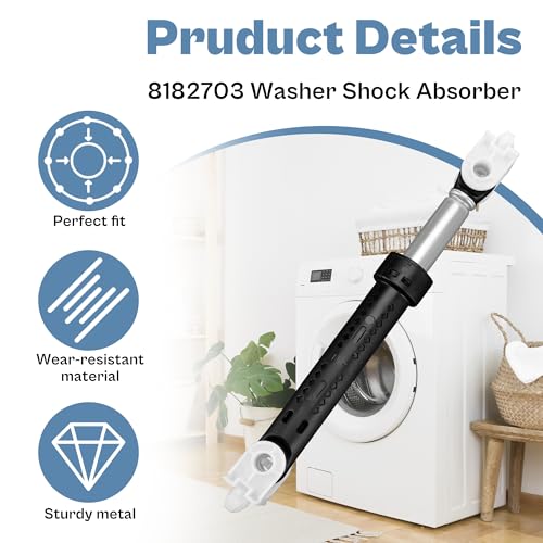 4 Pack 8182703 Washer Shock Absorber fit for Kenmore/Whirlpool/Kitchen Aid - WP8182703 Replacement Part for Washer & Dryer, replace 8181646/AP6011831/AP3868181/PS989596 LUXRILIX