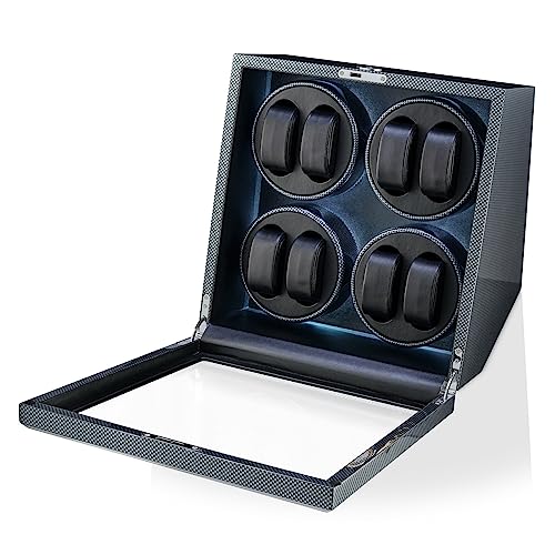 TIMECUBE Watch Winder for 8 Automatic Watches with LED Light and 15 Winding Programs (Carbon) by TIMECUBE - Used condition - US$190.08