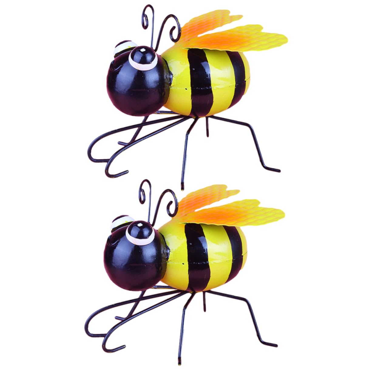 Diagram showing the dimensions of the iron bee sculpture: 3.93 inches (10cm) in length and 3.54 inches (9cm) in height.