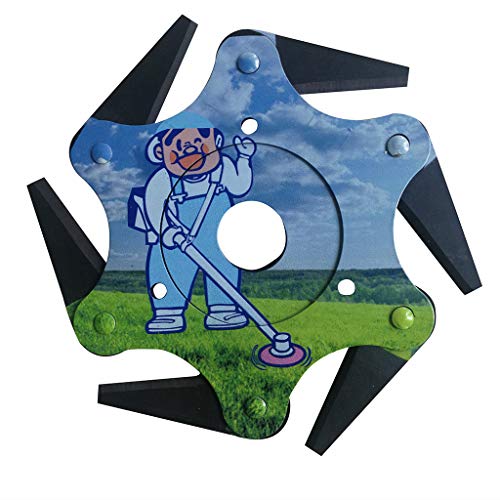 KUSUOU Trimmer Head 6 Steel Blades Razors 65Mn Lawn Mower Grass Weed Eater Brush Cutter Tool Trimmer Head Trimmer Weed (blue)