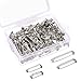 Produktbild 100 Stück Bar Pins Ton Brosche Pin Backs Sicherheitsverschluss mit Kunststoff-Box, 4 Größen 20 mm, 25 mm, 32 mm and 38 mm (Silber)