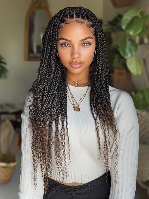 Janet Collection Nala Tress 3X EZ SPLIT Pre-Sectioned Pre-Stretched Braid Knotless Extremely light weight WATER WAVE 56 Inches value pack (56”, Color #1)