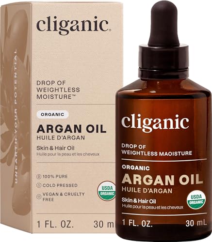 Cliganic Organic Argan Oil, 100% Pure (1oz) - for Hair, Face & Sk...