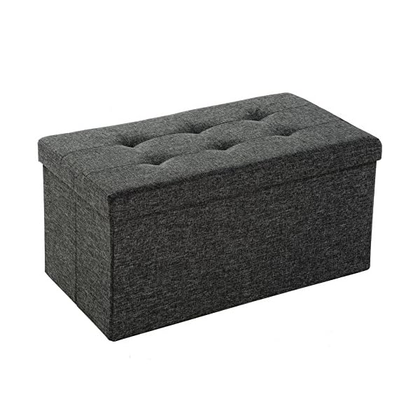 TecTake Folding seat Bench Stool Cube Storage Space Box Chair Footstool 76x38x38 cm