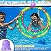 Gulfmew Light up Swim Through Rings for Pool, 31.5 in Octopus Diving Through Rings with 3 Lighting Modes, Swim Pool Toys, Swimming Thru Pool Hoop Pool Games for Kids Ages 4-8