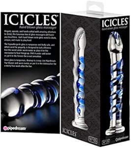 Pipedream Icicles® No. 5, Clear & Blue, 17,8 cm