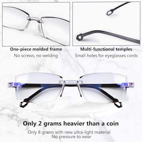 Image of 2 PCS Presbyopia Glasses, Presbyopic Glasses Anti-Blue Light Far and Near for Women Men, Intelligent Color-Changing Vision Glasses as Seen on TV