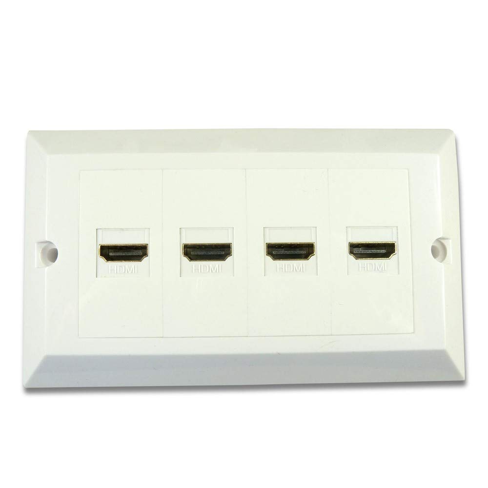 Cables 4 All C4a 4 Socket 4K Hdmi Wall Plate/Easy Connect Faceplate With 4 X Hdmi Sockets