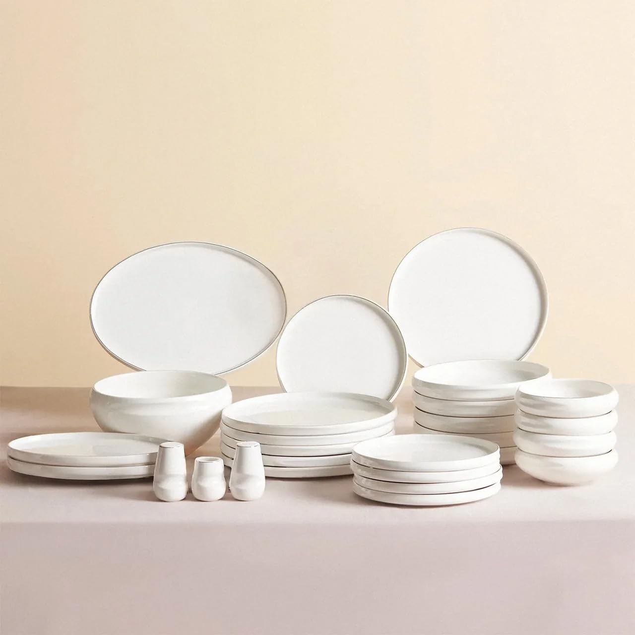 KARACA Stream Service de table 53 pièces en porcelaine anglaise pour 12