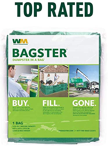 Bagster 3CUYD Dumpster in a Bag Holds up to 3,300 lb, Green (1-Pack)