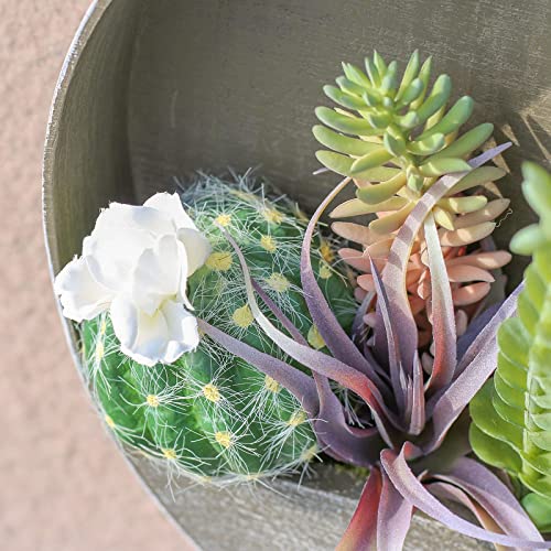 Succulents Plants Artificial,Wall Succulents Artificial Wall Hanging Faux Succulents Artificial Plants In Round Wooden Pot, Realistic Fake Plants Wall Decor For Home Office Living Room Bedroom #TOP4