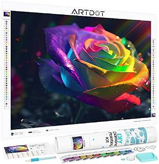 ARTDOT 5D Diamond Painting Kwiaty Kit Completo, Autoryzacja, Malowanie Diamentów Dorosłych Do Dekoracji Artystycznej Biura Domowego(Zestawy Premium 35 * 50cm)